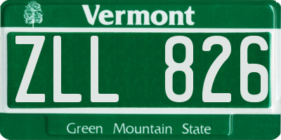 VT license plate ZLL826