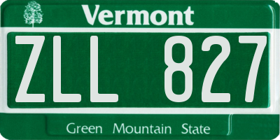 VT license plate ZLL827