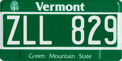 VT license plate ZLL829