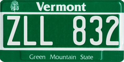 VT license plate ZLL832