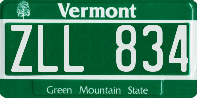 VT license plate ZLL834