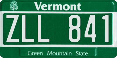 VT license plate ZLL841