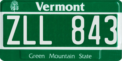 VT license plate ZLL843