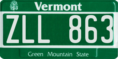 VT license plate ZLL863