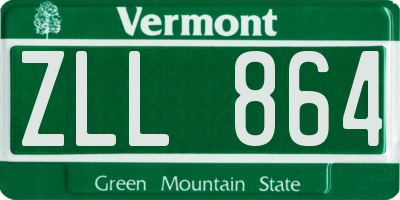 VT license plate ZLL864