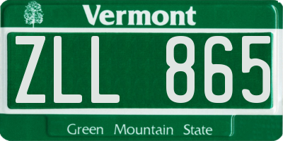 VT license plate ZLL865