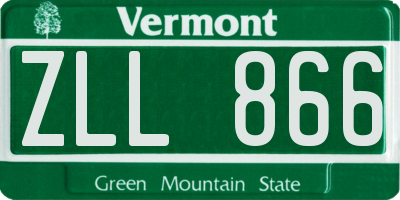 VT license plate ZLL866