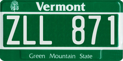 VT license plate ZLL871