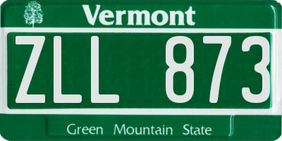 VT license plate ZLL873