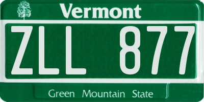 VT license plate ZLL877