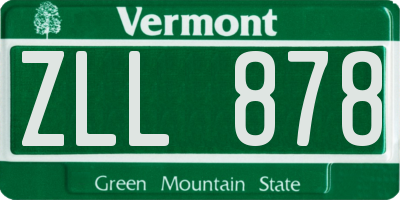 VT license plate ZLL878