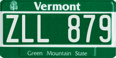 VT license plate ZLL879