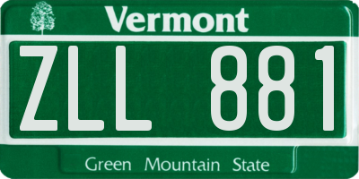 VT license plate ZLL881