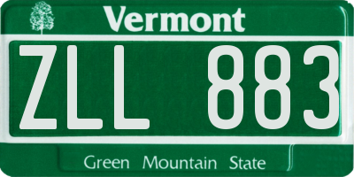VT license plate ZLL883