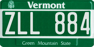 VT license plate ZLL884