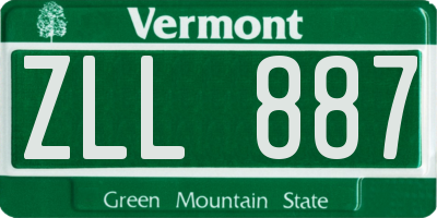 VT license plate ZLL887
