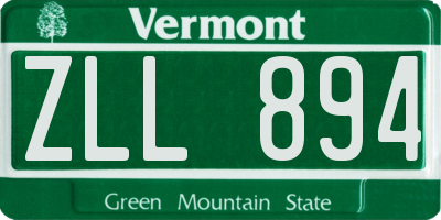 VT license plate ZLL894