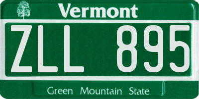 VT license plate ZLL895