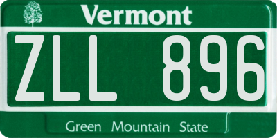 VT license plate ZLL896
