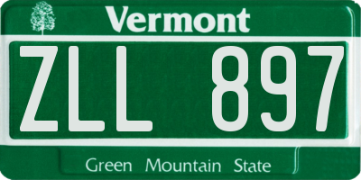VT license plate ZLL897