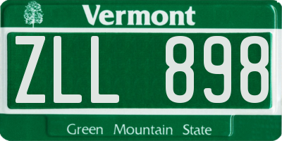 VT license plate ZLL898
