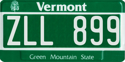 VT license plate ZLL899