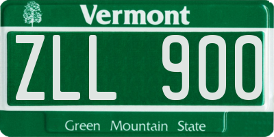 VT license plate ZLL900