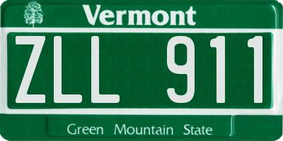 VT license plate ZLL911
