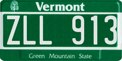 VT license plate ZLL913