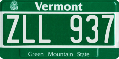 VT license plate ZLL937