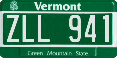 VT license plate ZLL941