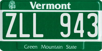 VT license plate ZLL943