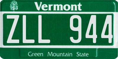 VT license plate ZLL944
