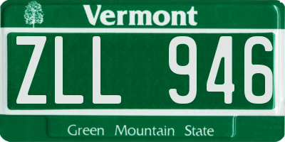 VT license plate ZLL946