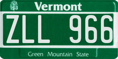 VT license plate ZLL966