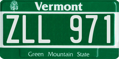 VT license plate ZLL971