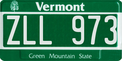 VT license plate ZLL973