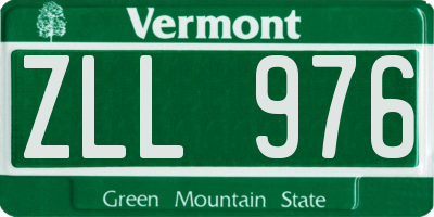 VT license plate ZLL976