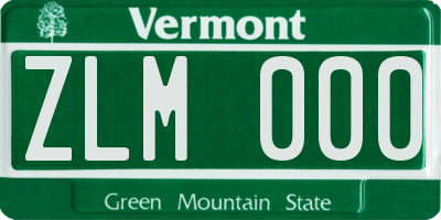 VT license plate ZLM000