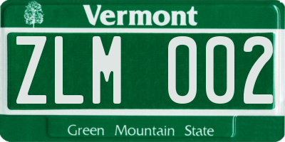 VT license plate ZLM002