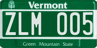 VT license plate ZLM005