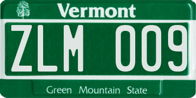 VT license plate ZLM009