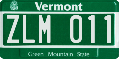 VT license plate ZLM011