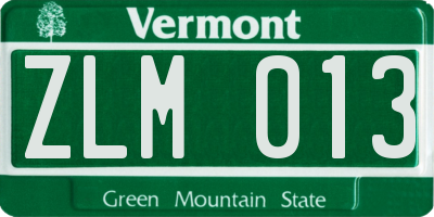 VT license plate ZLM013