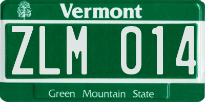 VT license plate ZLM014