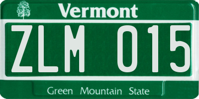 VT license plate ZLM015