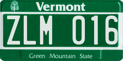 VT license plate ZLM016