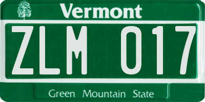 VT license plate ZLM017