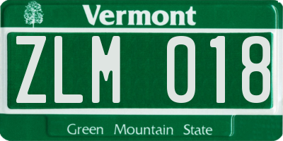 VT license plate ZLM018