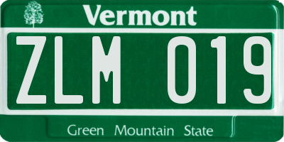 VT license plate ZLM019